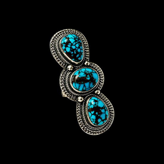 Egyptian Turquoise ring handcrafted by Native American artist Robert Johnson