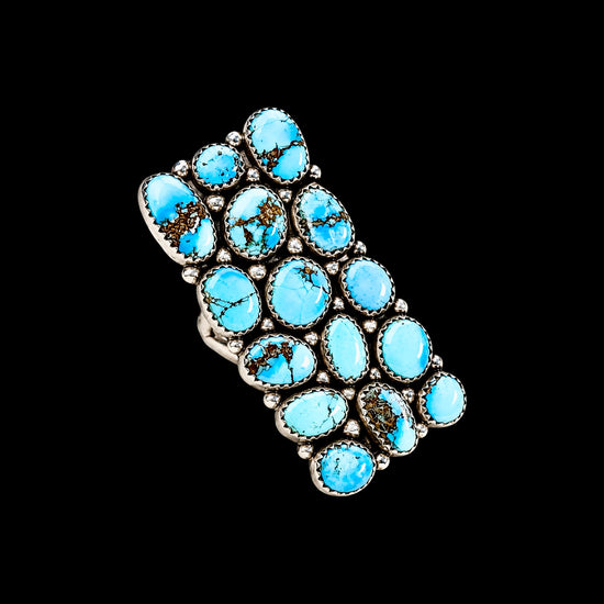 Golden Hills Turquoise ring handcrafted by Native American artist Anna Spencer