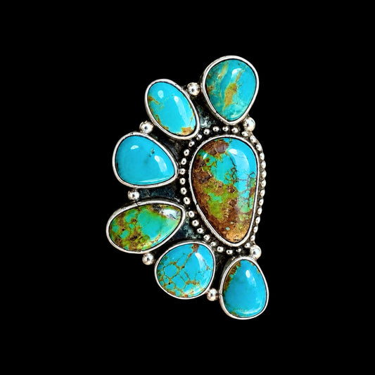 Royston Turquoise ring handcrafted by Native American artist Geraldine James