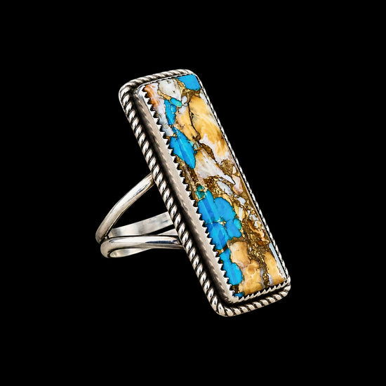 Gold Dahlia ring handcrafted by Native American artist Tia Long
