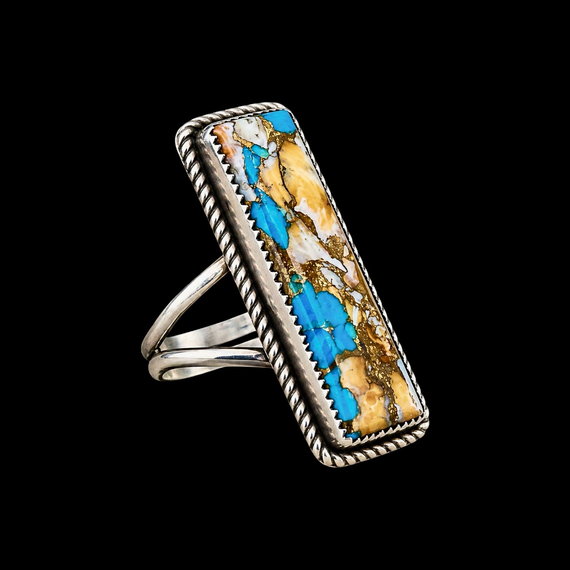 Gold Dahlia ring handcrafted by Native American artist Tia Long