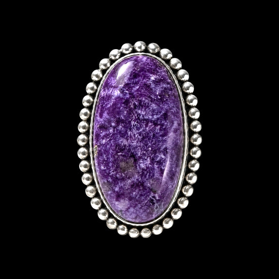 Charoite ring handcrafted by Native American artist Philbert Nez