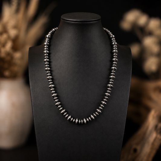 Sterling Silver Handcrafted navajo pearls handcrafted by Native American artist LaVina Dawes