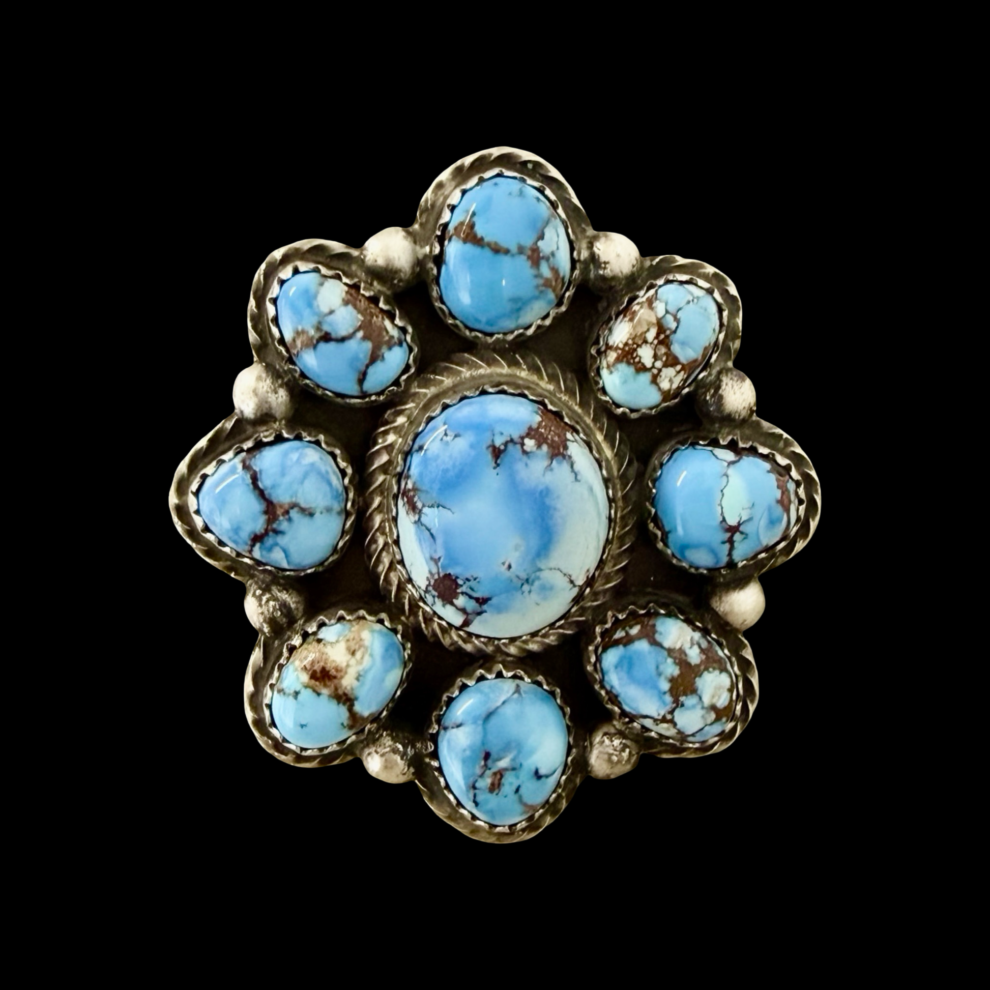 High-Grade Golden Hills Turquoise ring handcrafted by Native American artist Chris Etsitty