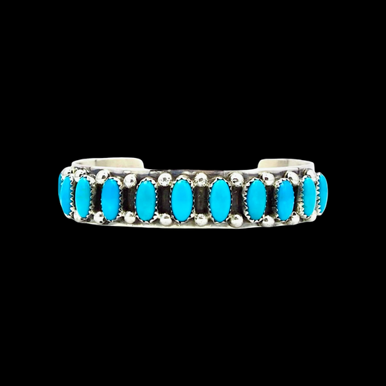 Kingman Stacker bracelet handcrafted by Native American artist Lorenzo and Jerilyn Chee