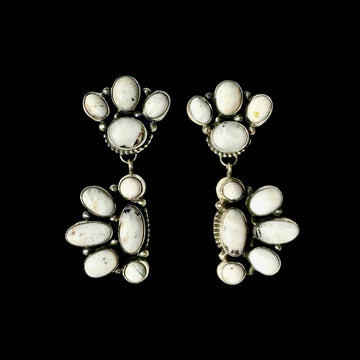White Buffalo Dolomite earrings handcrafted by Native American artist Shiela Becenti