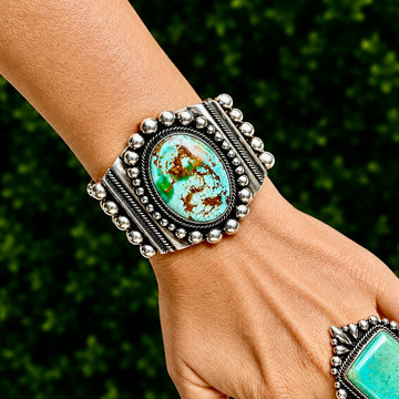 The Halona Cuff - Royston Turquoise by Rick Martinez