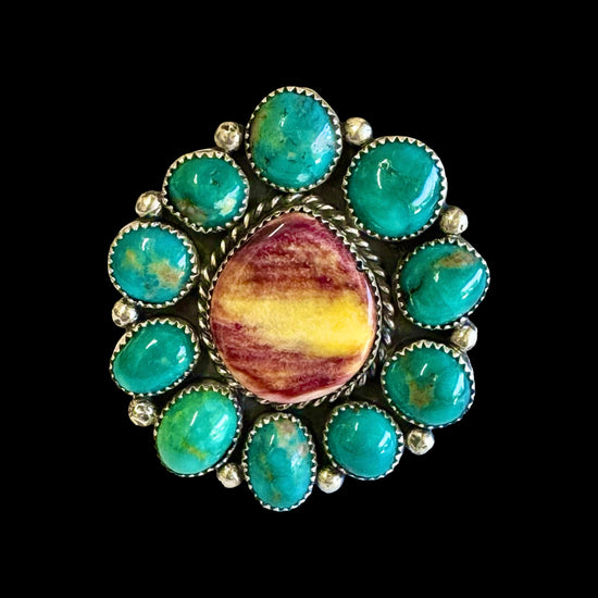 High-Grade White Water Turquoise ring handcrafted by Native American artist Marcus Chavez