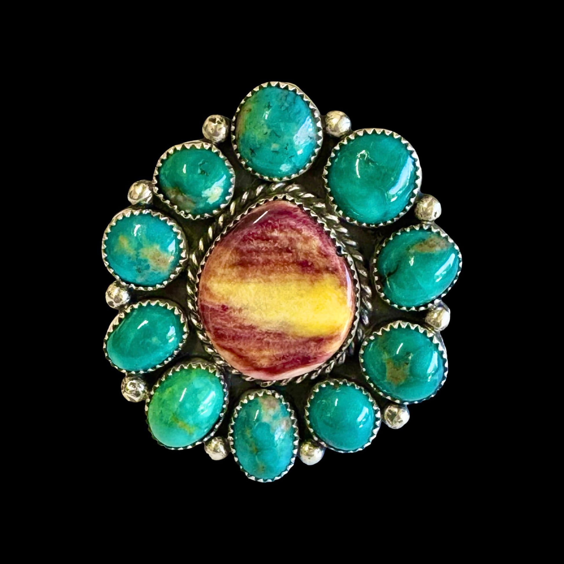 High-Grade White Water Turquoise ring handcrafted by Native American artist Marcus Chavez