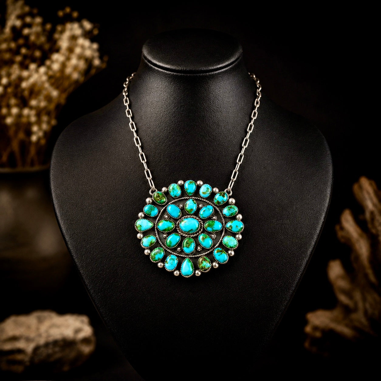 The Muse Necklace - Sonoran Gold Turquoise by Chris Etsitty