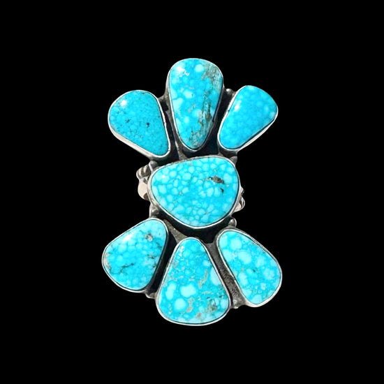 High-Grade Waterweb Lone Mountain Turquoise ring handcrafted by Native American artist Emer Thompson
