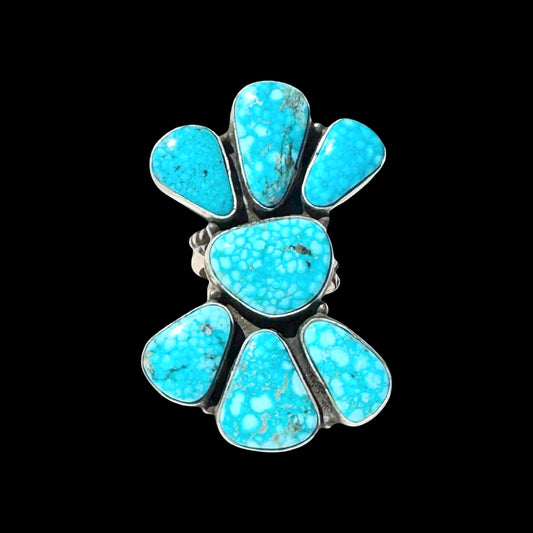 High-Grade Waterweb Lone Mountain Turquoise ring handcrafted by Native American artist Emer Thompson