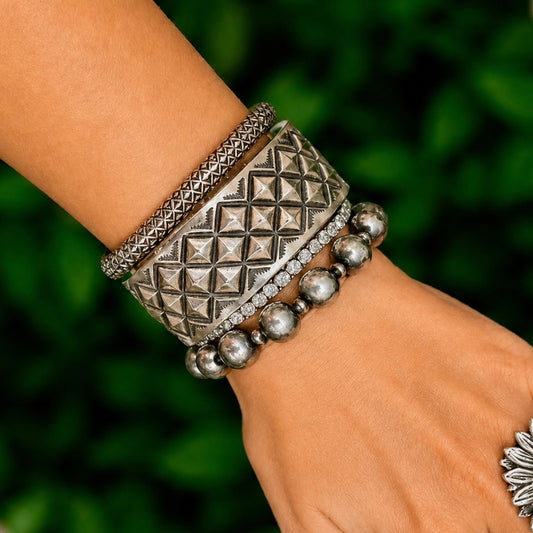 Sterling Silver cuff handcrafted by Native American artist Calvin Martinez