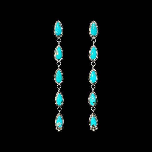 Campitos Turquoise earrings handcrafted by Native American artist Della Wylie