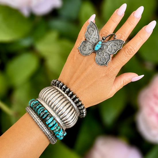 Hubei Turquoise stretch bracelets Handcrafted by non-native artisan