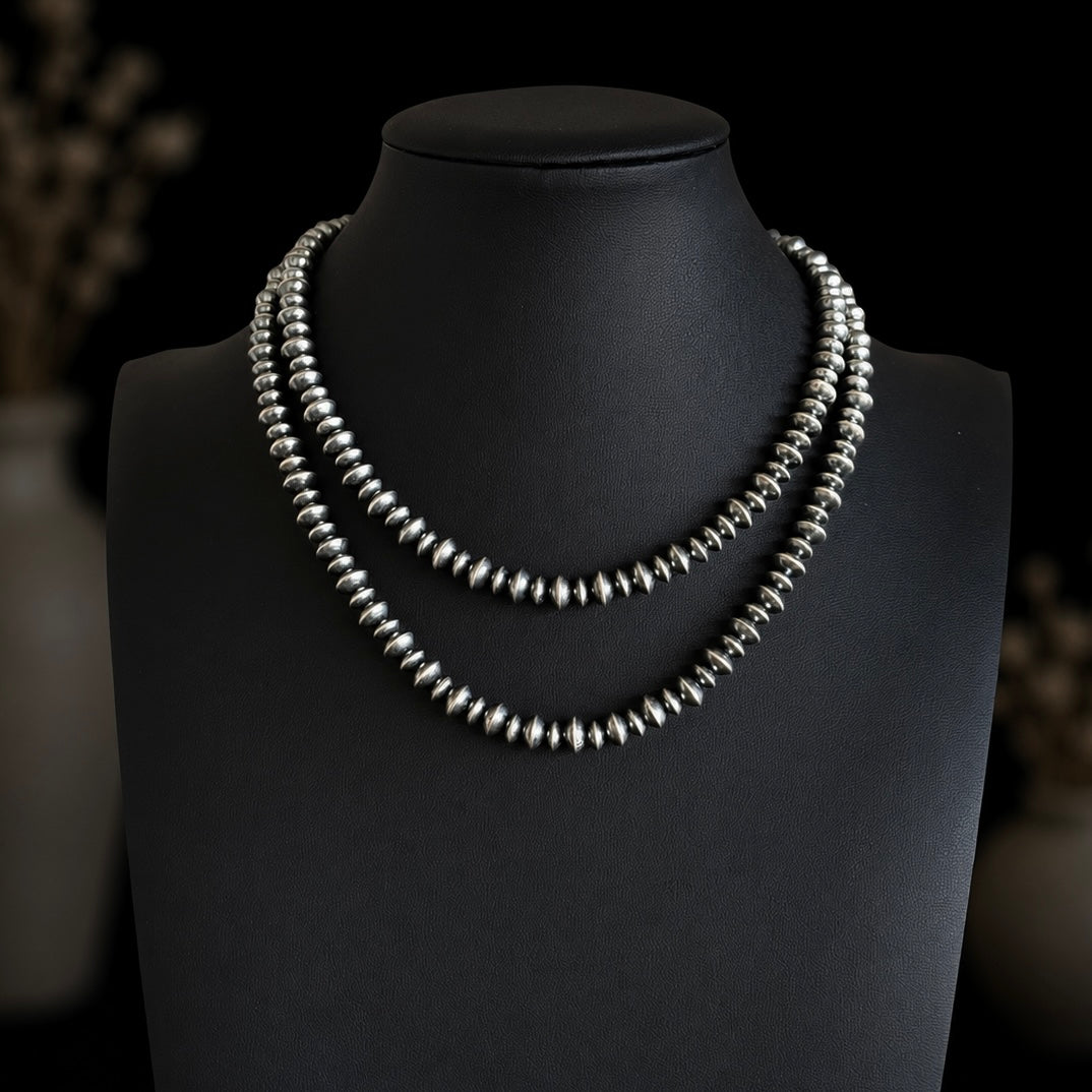 Sterling Silver Handcrafted navajo pearls handcrafted by Native American artist LaVina Dawes