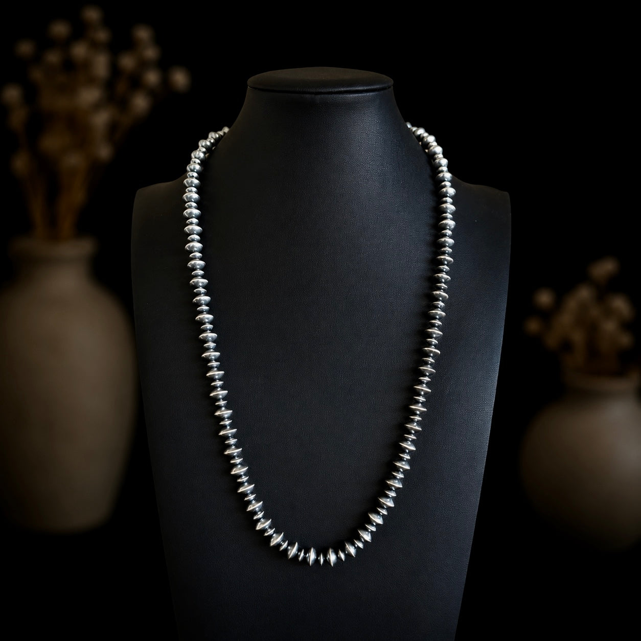 Sterling Silver Handcrafted navajo pearls handcrafted by Native American artist LaVina Dawes