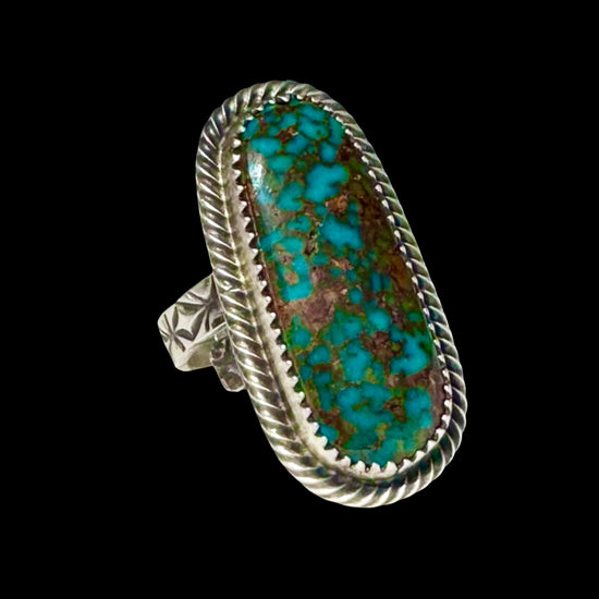 Red Web Kingman (Adjustable) ring handcrafted by Native American artist Chris Etsitty
