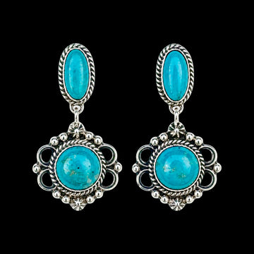 Armenian Turquoise earrings handcrafted by Native American artist Sharon Francis