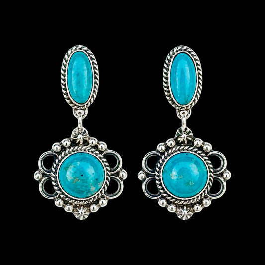 Armenian Turquoise earrings handcrafted by Native American artist Sharon Francis