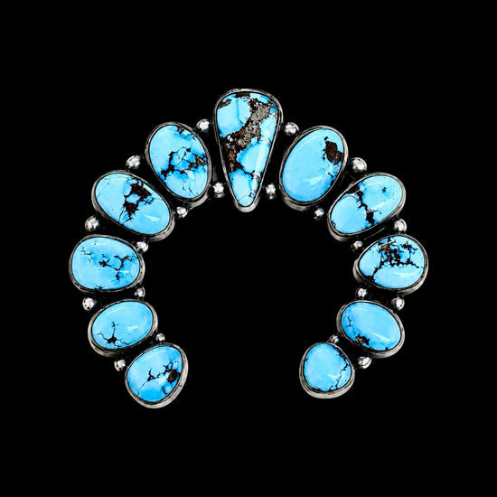 Golden Hills Turquoise pendant handcrafted by Native American artist Bernyse Chavez