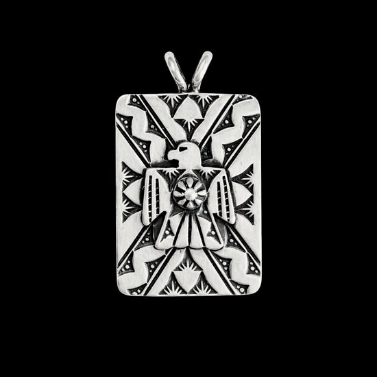 The Elirae Pendant Sterling Silver pendant handcrafted by Native American artist Bo Reeves