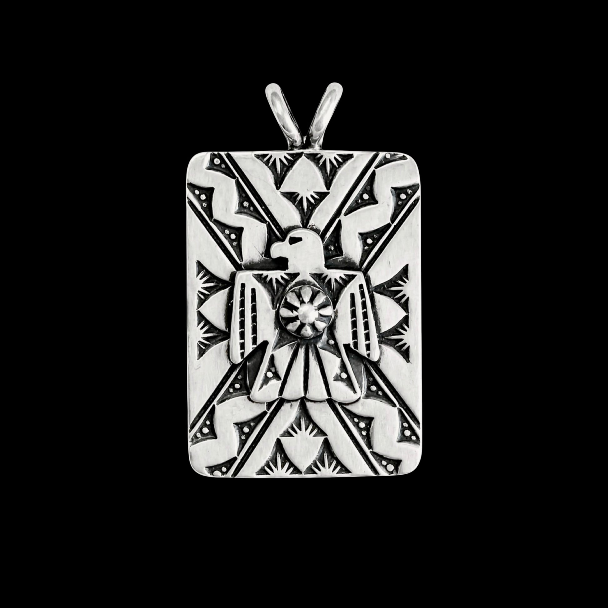 The Elirae Pendant Sterling Silver pendant handcrafted by Native American artist Bo Reeves