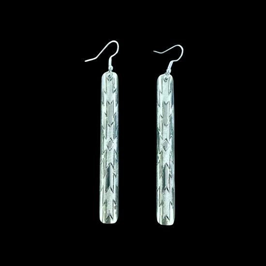 Sterling Silver earrings handcrafted by Native American artist Florence Tahe