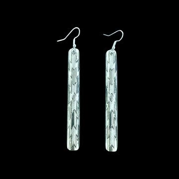 Sterling Silver earrings handcrafted by Native American artist Florence Tahe