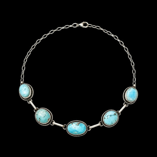 Golden Hills Turquoise choker handcrafted by Native American artist Scott Skeets