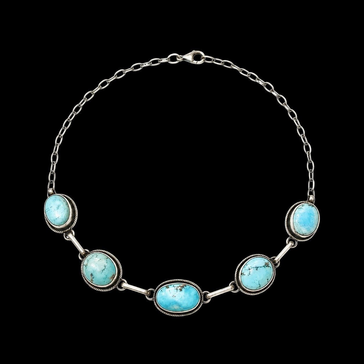 Golden Hills Turquoise choker handcrafted by Native American artist Scott Skeets