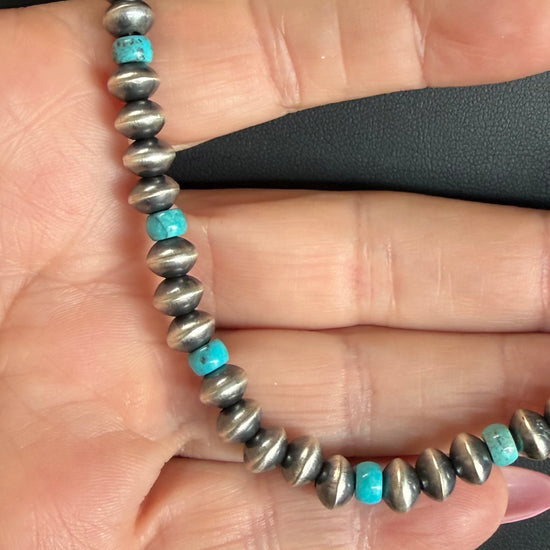 Kingman & SS navajo pearls handcrafted by Native American artist Tonisha Haley