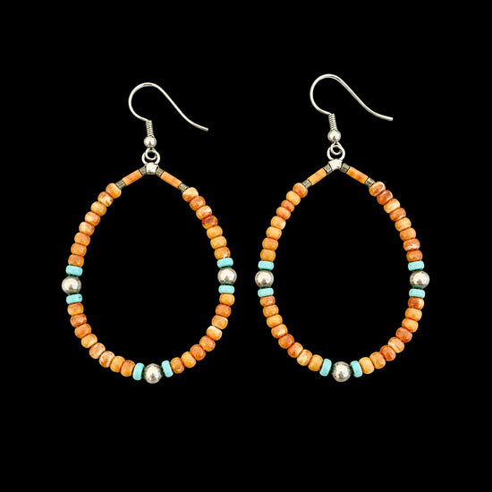 Handbeaded earrings handcrafted by Native American artist Irene Lovato