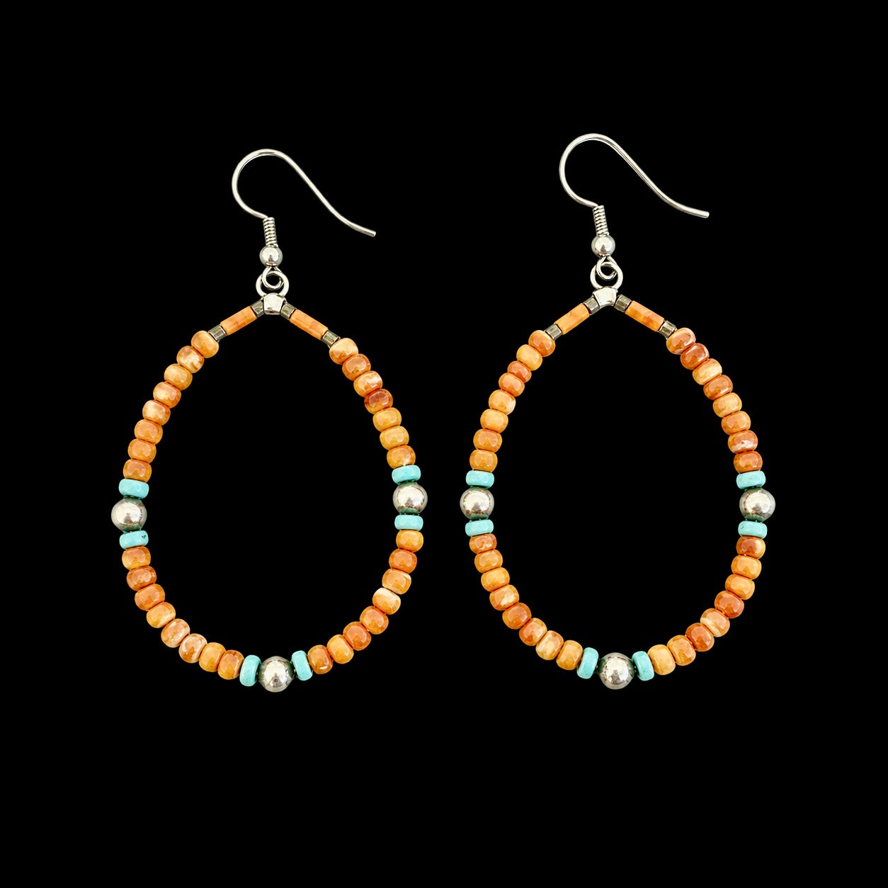 Handbeaded earrings handcrafted by Native American artist Irene Lovato