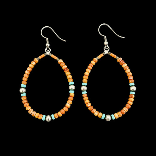 Handbeaded earrings handcrafted by Native American artist Irene Lovato