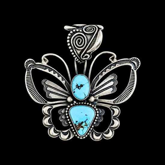 Golden Hills Turquoise pendant handcrafted by Native American artist Shawn Cayatineto