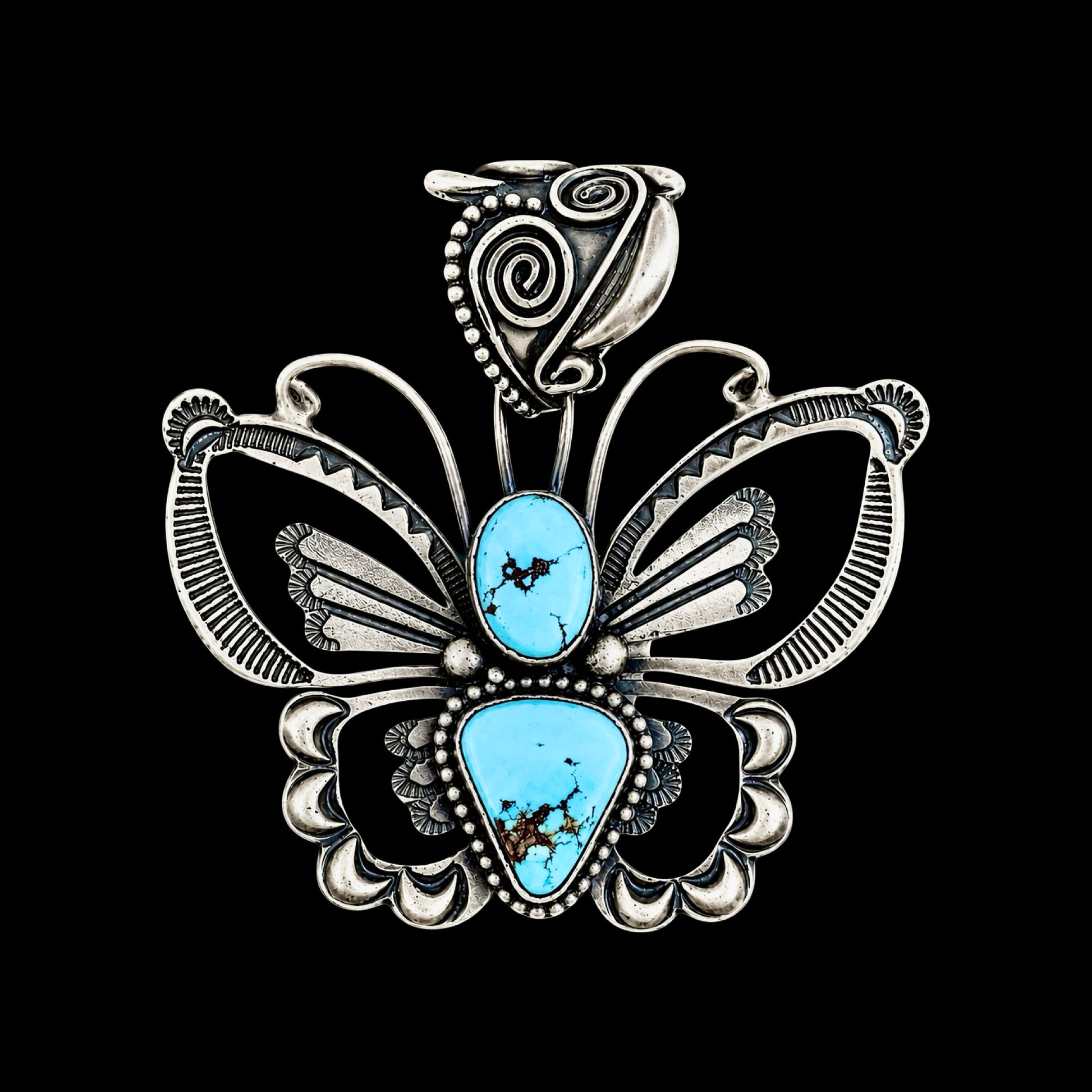 Golden Hills Turquoise pendant handcrafted by Native American artist Shawn Cayatineto
