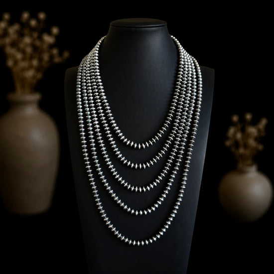 Sterling Silver Handcrafted navajo pearls handcrafted by Native American artist LaVina Dawes