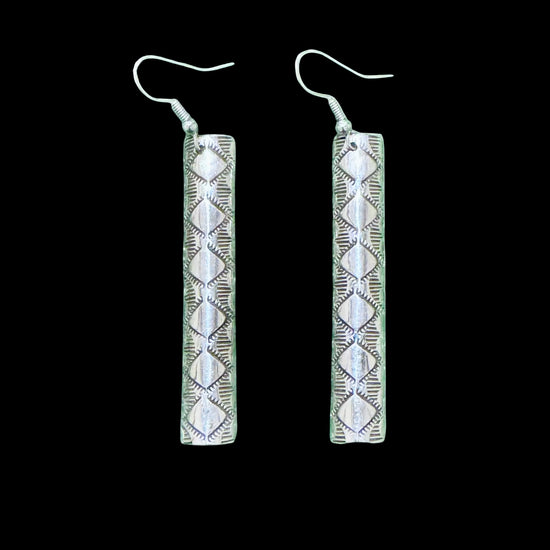 Sterling Silver earrings handcrafted by Native American artist Nova Ashley