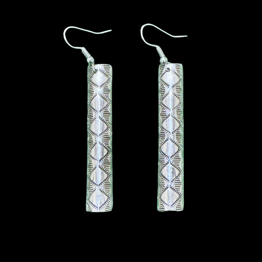 Sterling Silver earrings handcrafted by Native American artist Nova Ashley
