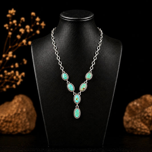 Sonoran Gold Turquoise lariat handcrafted by Native American artist Alice McShirley
