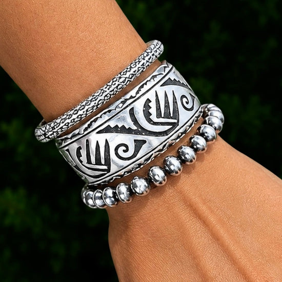 Sterling Silver cuff handcrafted by Native American artist Tommy Singer