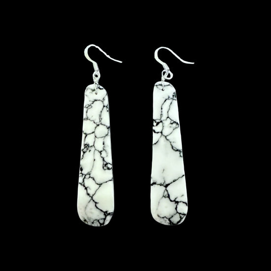 Multi-color Slabs earrings handcrafted by Native American artist Ella Mae Garcia