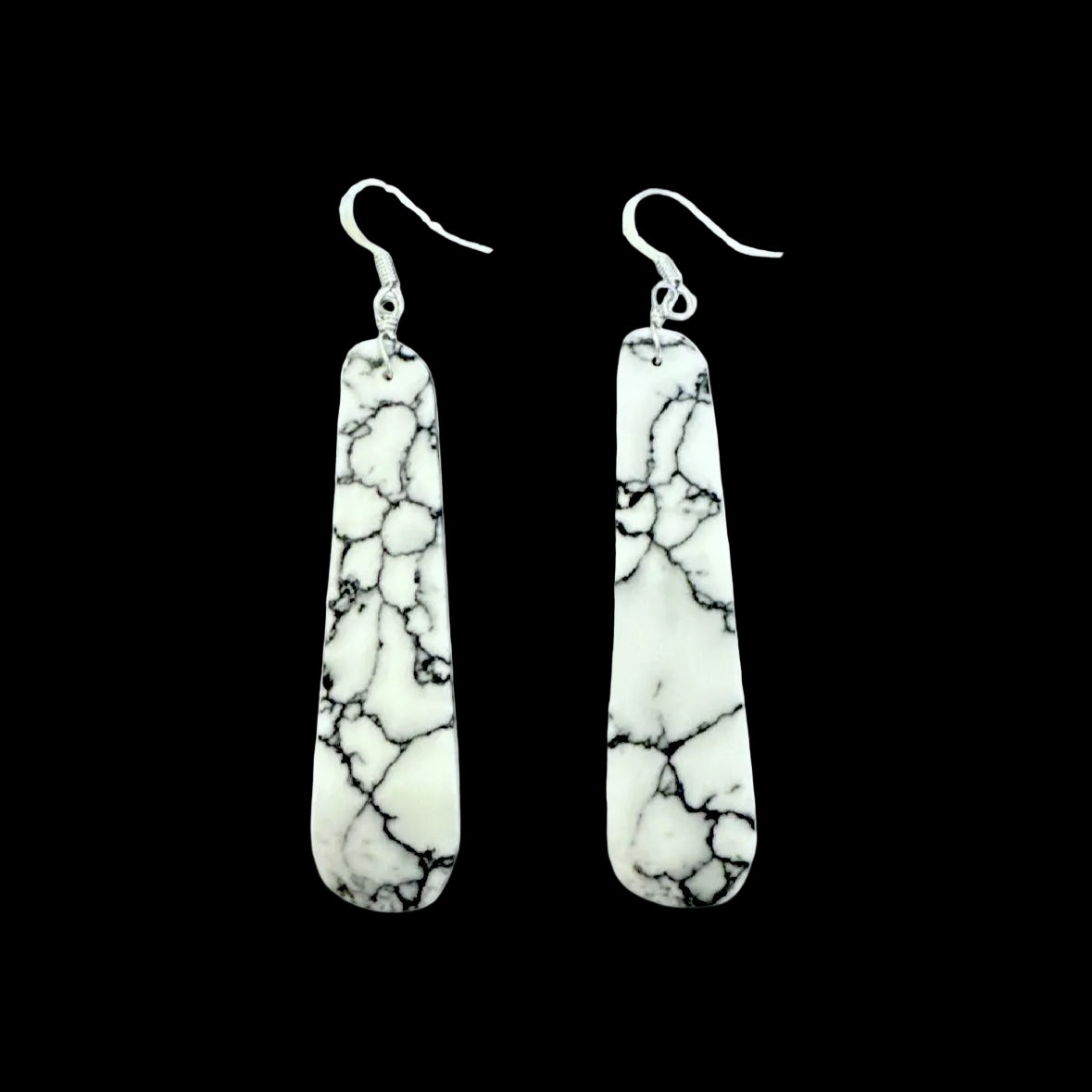 Multi-color Slabs earrings handcrafted by Native American artist Ella Mae Garcia