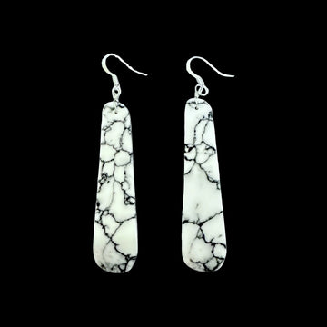 Multi-color Slabs earrings handcrafted by Native American artist Ella Mae Garcia