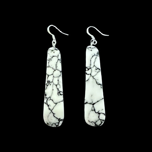 Multi-color Slabs earrings handcrafted by Native American artist Ella Mae Garcia