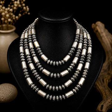 Sterling Silver navajo pearls handcrafted by Native American artist Tonisha Haley