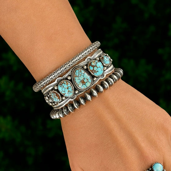 Dry Creek Turquoise bracelet handcrafted by Native American artist Happy Piasso