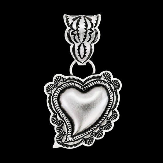 Sterling Silver pendant handcrafted by Native American artist Leander Tahe
