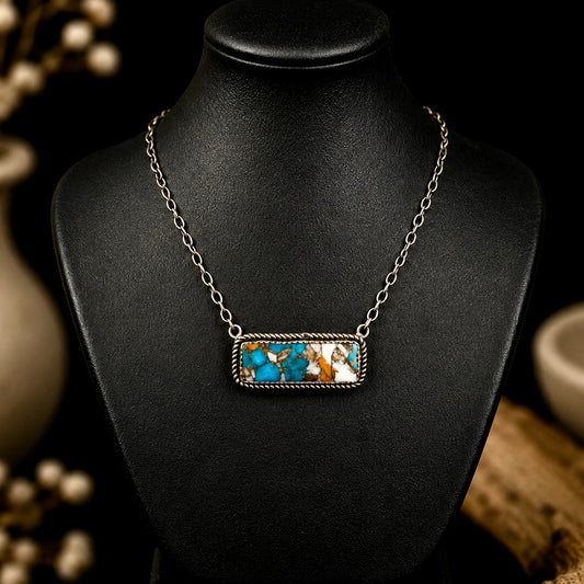 Spiny Oyster bar necklace handcrafted by Native American artist Donovan Nez